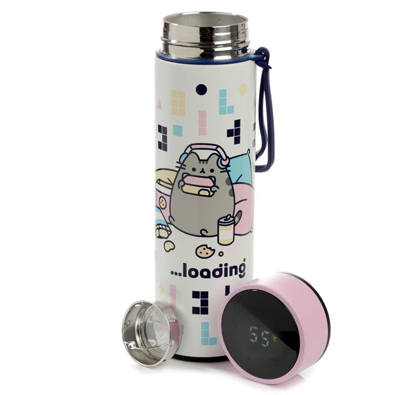 Pusheen Butelka metalowa z zaparzaczem i termometrem 450 ml [BOT149]