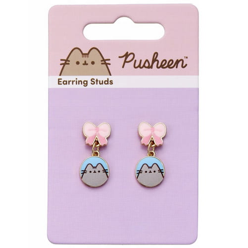 Pusheen Kolczyki z kokardą [PTCE0105]